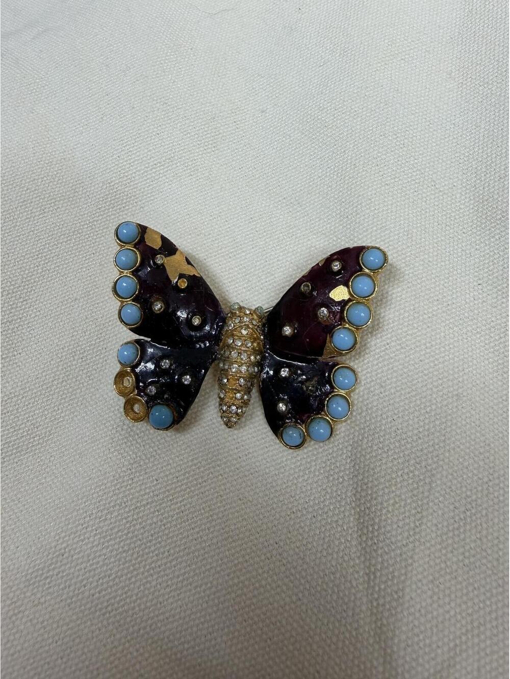 Vintage 60s Kenneth Jay Lane Butterfly Brooch Pin As-Is